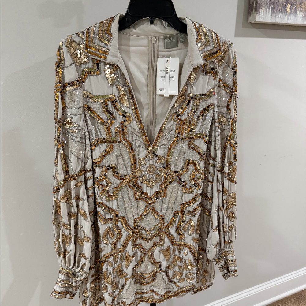 ASOS Women's Cream Sequin Dress
